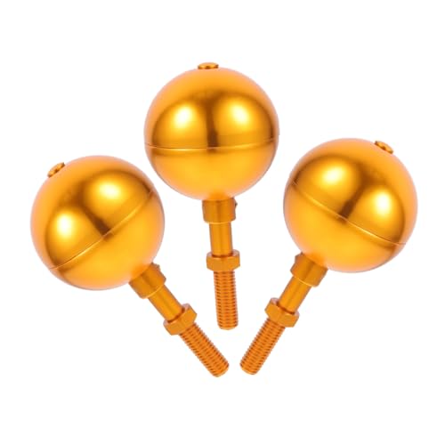 Gatuida 3 Stück Teiliges Aluminiumlegierung Flaggenmast Kugelaufsatz in Hellgold Wetterfestes Ersatz Fahnenmast Ornament mit Gewinde für Teleskop Flaggenmasten Einfach zu Montieren für von Gatuida