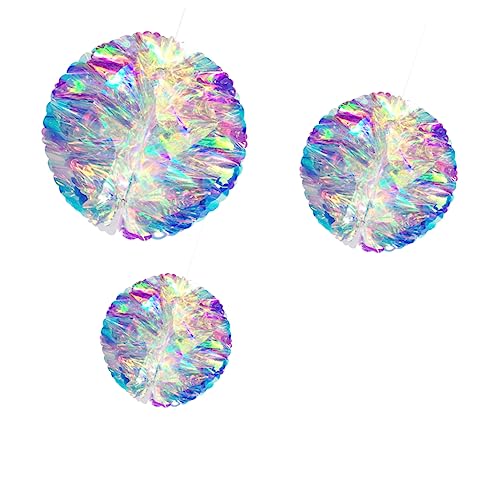 Gatuida 3 Stück Teiliges Bunter Wabenbälle Schillernde Hängende Partydekoration für Hochzeit Fenster Baumzweige Innen und Außenbereich Festliche Veranstaltungs und Fotodekoration von Gatuida