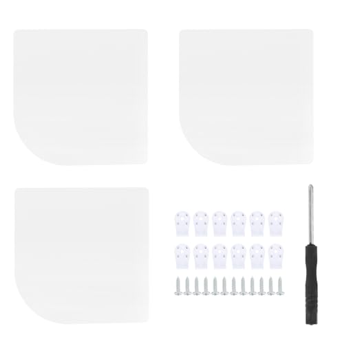 Gatuida 3 Stück Teiliges Eckregal aus Holz Wandmontierte Aufbewahrungsboards Robustes Mehrfach Verwendbares Wandregal für Wohnzimmer Schlafzimmer Küche Stilvolles Elfenbeinfarben von Gatuida