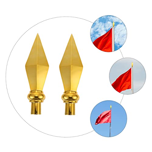 Gatuida 3 Stück Teiliges Fahnenmast Zubehör Aluminium Goldener Flaggenstock Abschlusskappe Gartenflaggen Dekoration Wetterfeste Flaggenmast Spitze Einfache Installation für Outdoor von Gatuida