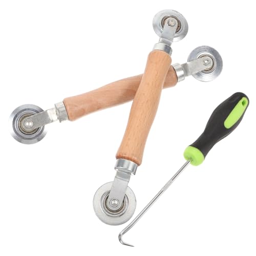 Gatuida 3 Stück Teiliges Fliegengitter Reparaturset mit Holzgriff Ergonomische Fliegengitter Rollwerkzeuge für Fenster und Türen Vielseitiges Netz Reparaturkit von Gatuida