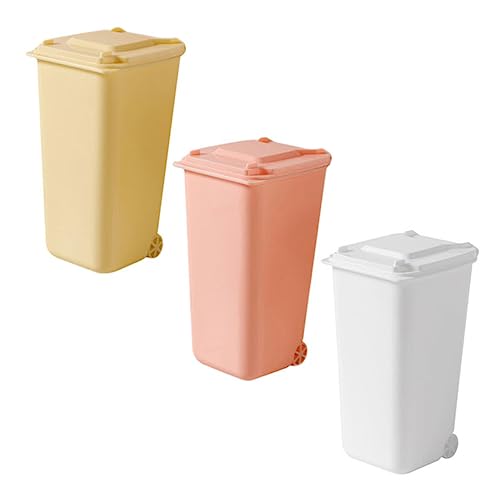 Gatuida 3 Stück Teiliges Mini Tischabfalleimer mit Deckel Kleines Leichtes Büro und Design Geruchsbindender Tragbarer Schreibtisch Mülleimer Weiß Rosa und Gelb für Kinderzimmer und Gatuida 3 Stück Teiliges Mini Tischabfalleimer mit Deckel Kleines Leichtes Büro und Design Geruchsbindender Tragbarer Schreibtisch Mülleimer Weiß Rosa und Gelb für Kinderzimmer und von Gatuida