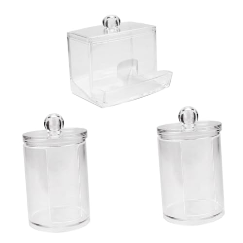 Gatuida 3 Stück Transparente Runde Baumwollstäbchen Aufbewahrungsboxen aus Robustem Staubdicht Stilvolles Design für Badezimmer Schminktisch und Kosmetikorganisation Gatuida 3 Stück Transparente Runde Baumwollstäbchen Aufbewahrungsboxen aus Robustem Staubdicht Stilvolles Design für Badezimmer Schminktisch und Kosmetikorganisation von Gatuida