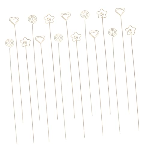 Gatuida 30 Stück Teiliges Metall kartenhalter Blumensträuße mit Goldfarbenen Formen DIY blumenstrauß Zubehör Eleganter Langlebiger Metallclip für Memo Kartendekoration von Gatuida