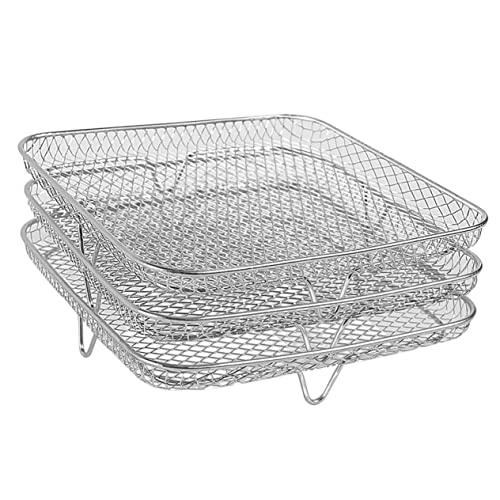 Gatuida 3Stücke Teiliges Luftfritteusen Zubehörset Stapelbares Grillregal aus für Heißluftfritteusen Dampfgarer und Camping Hitzebeständig Leicht zu Reinigen Perfektes von Gatuida