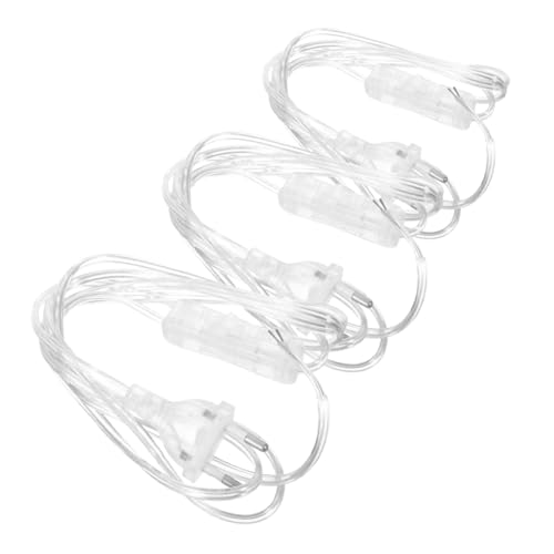 Gatuida 3Stücke Transparenter Netzkabelschalter mit Eu Stecker Lichtschalter für Lampenersatz Kabel Vielseitig Einsetzbar für Haushaltsgeräte von Gatuida