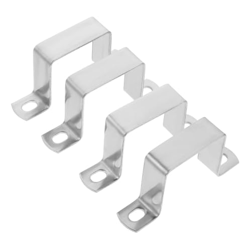 Gatuida 4 Stück Edelstahl U förmige Rohrschellen Robuste Vierkantrohr Klemmen mit Schnellverschluss Vielseitige Halterung für Tür Fenster Schuppen und Rohrbefestigung von Gatuida