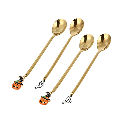 Gatuida 4 Stück Halloween Kürbis Löffel Kreative Dessertlöffel für Eis Kaffee Obst Buntes Essbesteck für Zuhause Cafés und Feste Gatuida 4 Stück Halloween Kürbis Löffel Kreative Dessertlöffel für Eis Kaffee Obst Buntes Essbesteck für Zuhause Cafés und Feste von Gatuida