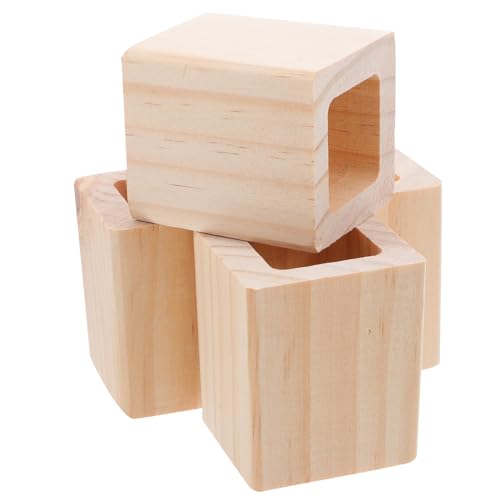 Gatuida 4 Stück Massivholz Möbelbeine Hohe Möbelerhöhung für Bett Sofa Tisch Stabile Fußstützen Bettriser Holz Möbelerhöher Passend für Wohnmöbel und Esszimmertische von Gatuida