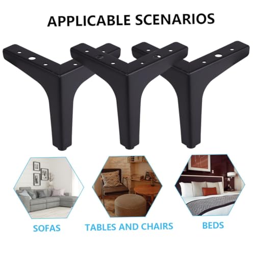 Gatuida 4 Stück Metall Möbelfüße Robuste Dicke Stützbeine für Sofa Tv Schrank Couchtisch Langlebige Matte Schwarze Möbelbeine für Wohnzimmer und Wohnmöbel von Gatuida