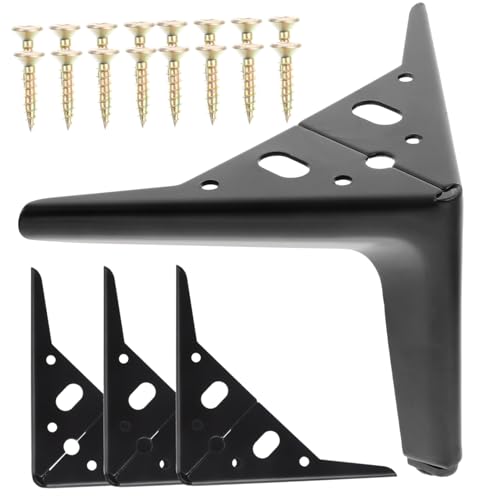 Gatuida 4 Stück Möbelbeine aus Stahl Stabile Schwarze Metallfüße für Sofa Bett Kommode Couchtisch Ersatzbeine für Möbel Langlebig und Rostfrei DIY Möbelzubehör von Gatuida
