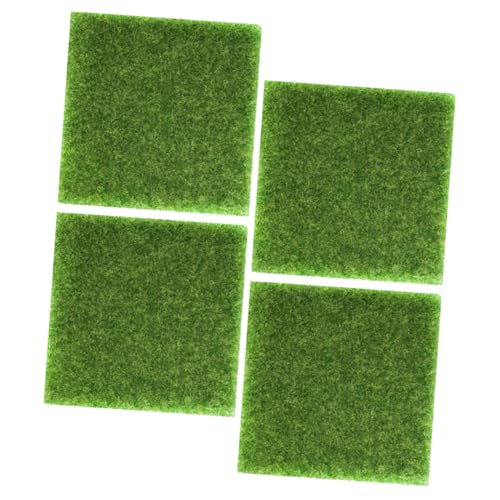 Gatuida 4 Stück Realistische Kunstrasenmatte Lifelike Grass Mat für Miniaturgärten Gartenaccessoires DIY Landschaftsdekoration für Puppenhaus und Kreative Projekte von Gatuida