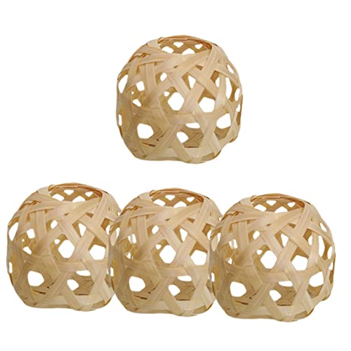 Gatuida 4 Stück Retro Mini Lampenschirme Handgewebte Ersatzlampenschirme für Pendelleuchten Tischlampen und Deckenleuchten Durchmesser Höhe von Gatuida