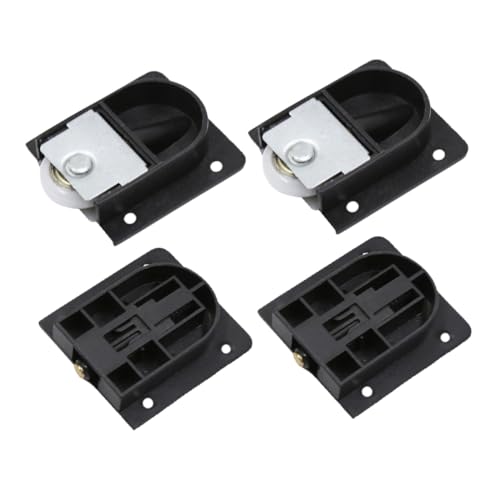 Gatuida 4 Stück Schwarze Möbel Schiebetürrollen mit Kugelmechanismus Stabile Kunststoffrollen für Kleiderschrank Schrank Türen Leise und Langlebige Ersatzteile für Schiebetürsysteme von Gatuida