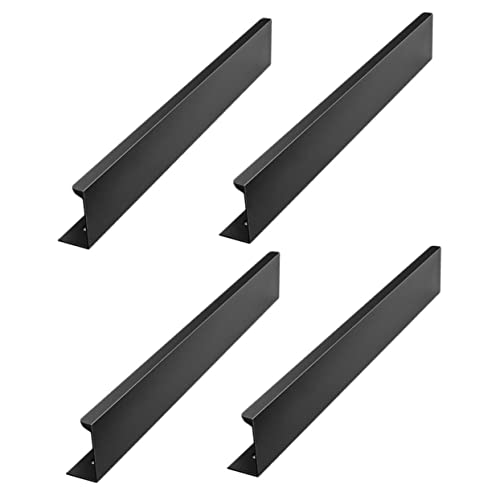 Gatuida 4 Stück Schwarze Unsichtbare Bohrfreie Möbelgriffe für Schränke Küchen und Kleiderschränke mit Glatter Oberfläche Einfache Montage Komfortabler Griff Langlebig und Sicher von Gatuida