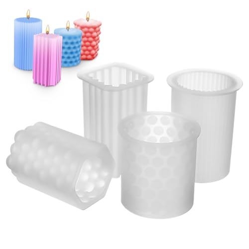 Gatuida 4 Stück Silikon Kerzenformen Teiliges Wiederverwendbare Flexible Gießformen für Stumpenkerzen Vielseitig für Kerzen und Seifenherstellung Sicher und Langlebig Verschiedene Gatuida 4 Stück Silikon Kerzenformen Teiliges Wiederverwendbare Flexible Gießformen für Stumpenkerzen Vielseitig für Kerzen und Seifenherstellung Sicher und Langlebig Verschiedene von Gatuida