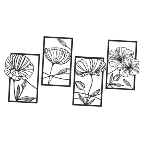 Gatuida 4 Stück Spiegel Wandkunst Hängende Wandkorb Moderne Einrichtung Wandpflanzer büro Dekoration Office Decoration Wanddekoration im Esszimmer Küchendekorationswand Eisen Black von Gatuida