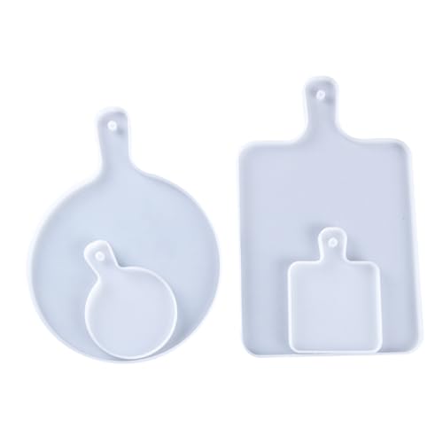 Gatuida 4 Stück Teiliges DIY Silikon tablett Flexible Transparente Kristall drip Tray Form Rutschfeste Untersetzer Silikonform für Individuelle Griff tabletts Weiß Langlebig und Einfach von Gatuida