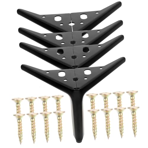 Gatuida 4 Stück Teiliges Metallmöbelfüße Stabile und Geräuschreduzierende Möbelbeine aus Stahl Belastbar für Sofa Kommode Schrank Einfache Montage Langlebige Ersatzbeine für Möbel von Gatuida