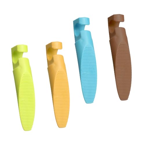 Gatuida 4 Stück Teiliges PVC Türkeil Kindersicherer Rutschfester Türstopper mit Türblocker für Zuhause Praktische Türsicherung für Gelb Grün Blau Braun von Gatuida