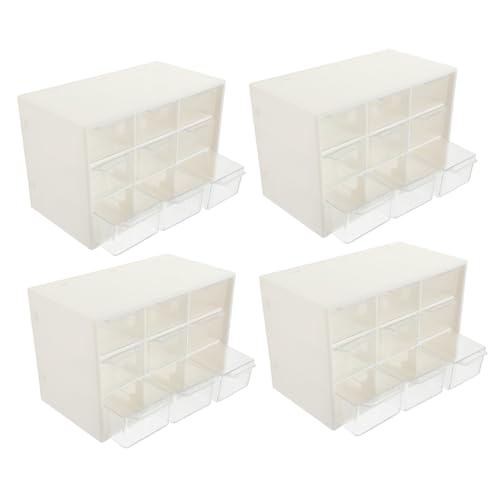 Gatuida 4 Stück Teiliges Schubladen Organizer aus Langlebigem Kunststoff Stapelbare Aufbewahrungsbox für Schmuck Kosmetik Bürobedarf Multifunktionale Kleine Zubehörbox von Gatuida