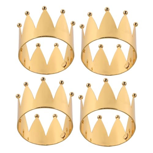 Gatuida 4 Stück Teiliges Spitzen Design aus Hochwertigem Edelstahl Goldfarbene Kleine Napkin Rings Stabiler Napkin Buckle für Stilvolle Tischdekoration und Festliche Anlässe von Gatuida