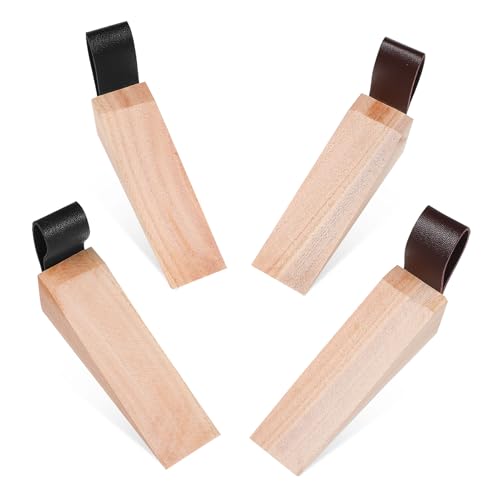 Gatuida 4 Stück Teiliges Türkeil aus Holz mit Rutsch Pad Erhöhter Türstopper zur Tür und Wandfixierung Geeignet für Türtypen im Wohn und Bürobereich von Gatuida