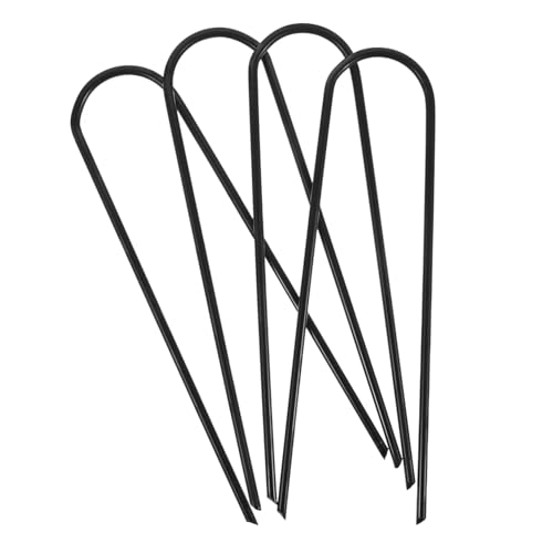 Gatuida 4 Stück Teiliges U Förmige Verschleißfeste Metall Bodenanker für Trampolin und Zelt Winddicht Robust und für Camping Outdoor Aktivitäten Schwarz von Gatuida