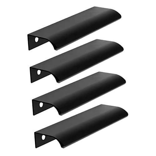 Gatuida 4 Stück Teiliges Unsichtbare Möbelgriffe Schwarz Moderne Schrank und Küchentürgriffe ohne Bohren Langlebige Rostfreie und Kratzfeste Ziehgriffe für Schränke Kleiderschränke und von Gatuida