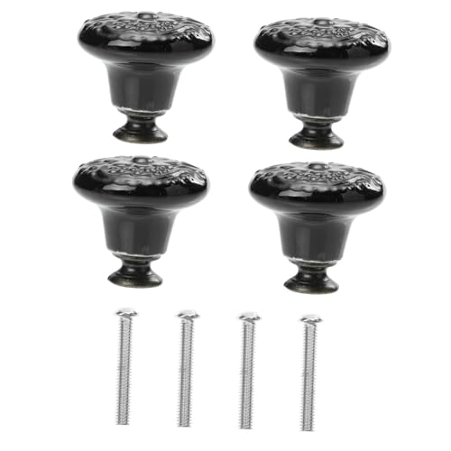 Gatuida 4 Stück Teiliges Vintage Keramik Möbelknöpfe mit Retro Blumenmuster Runde Schrankgriffe für Küchenschränke und Türen Inklusive Schrauben Schwarz Gatuida 4 Stück Teiliges Vintage Keramik Möbelknöpfe mit Retro Blumenmuster Runde Schrankgriffe für Küchenschränke und Türen Inklusive Schrauben Schwarz von Gatuida