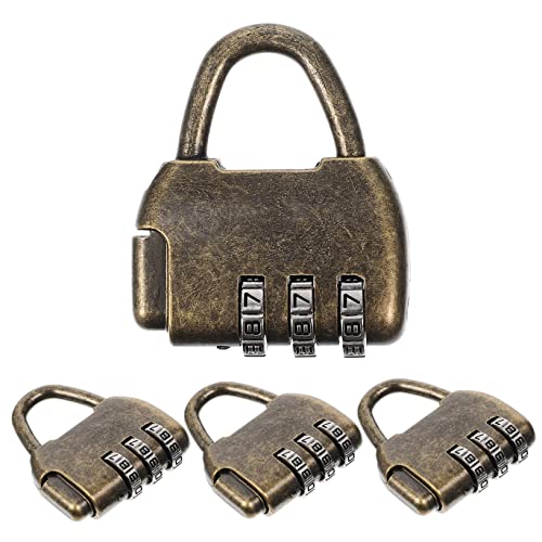 Gatuida 4 Stück Teiliges Vintage Zahlenschloss aus Langlebiger Zinklegierung Robustes Kombinationsschloss für Antike Holzboxen Schmuckkästchen Geschenkkartons Koffer und Kleine Schränke von Gatuida