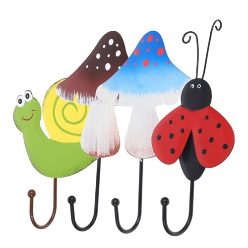 Gatuida 4 Stück Teiliges Wandhaken aus Langlebigem Eisen Dekorative Garderobenhaken Cartoon Form für Schlafzimmer Bad und Flur Vielseitig für Handtücher Mäntel Schlüssel und Taschen von Gatuida