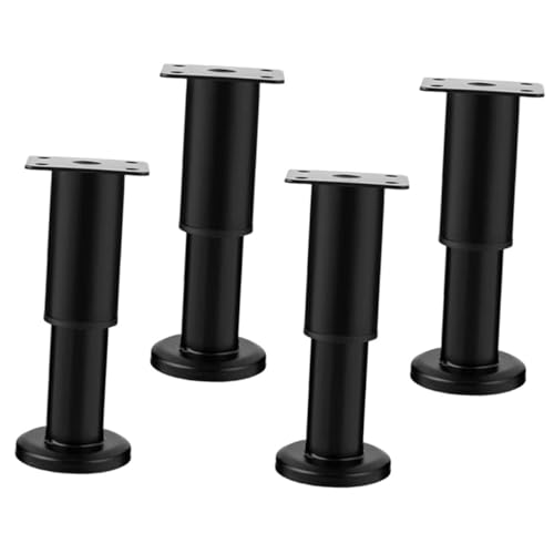 Gatuida 4 Stück Verstellbare Möbelbeine Höhenverstellung Tischbeine für Schrank Sofa Tv Möbel Stabile Langlebige Ersatzfüße in Schwarz von Gatuida