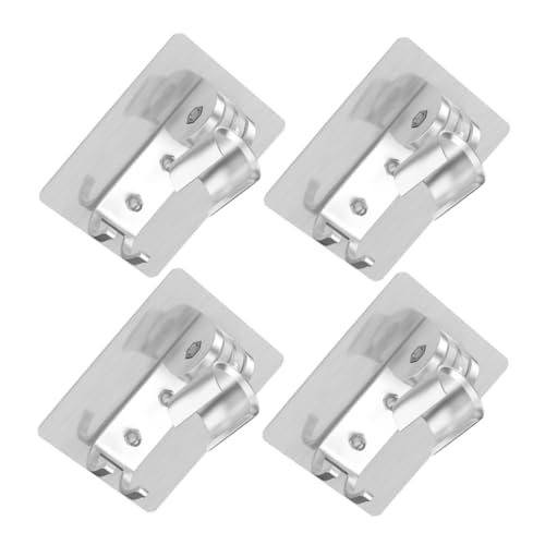 Gatuida 4 Stück Verstellbarer Duschkopfhalter Aluminium ohne Bohren Klebepad für Glatte Oberflächen Halterung für Handbrause Bad Wohnmobil Platzsparend Modern von Gatuida