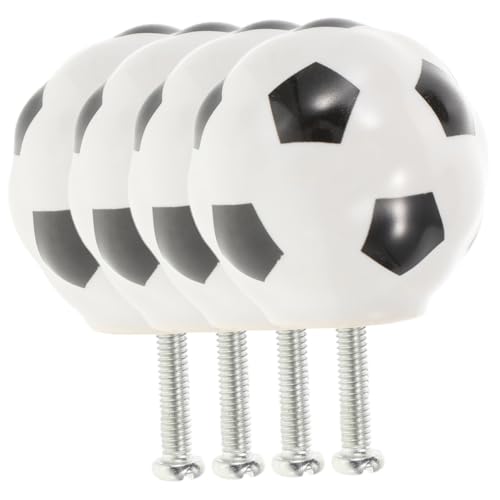 Gatuida 4 Stück Vintage Fußball Keramik Möbelknöpfe Runde Schrankgriffe aus Robustem Keramik und Kupfer Dekorative Griffe für Kommoden Schuhschränke Kleiderschränke und Einfach zu von Gatuida