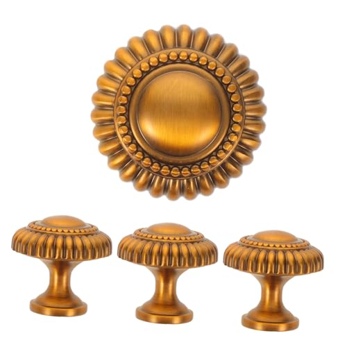 Gatuida 4 Stück Vintage Möbelgriffe aus Metall Einloch-Küchenschrankgriffe mit gebürsteter Goldoberfläche Ergonomisch geformte Schubladengriffe für Kleiderschränke Kommoden und Gatuida 4 Stück Vintage Möbelgriffe aus Metall Einloch-Küchenschrankgriffe mit gebürsteter Goldoberfläche Ergonomisch geformte Schubladengriffe für Kleiderschränke Kommoden und von Gatuida