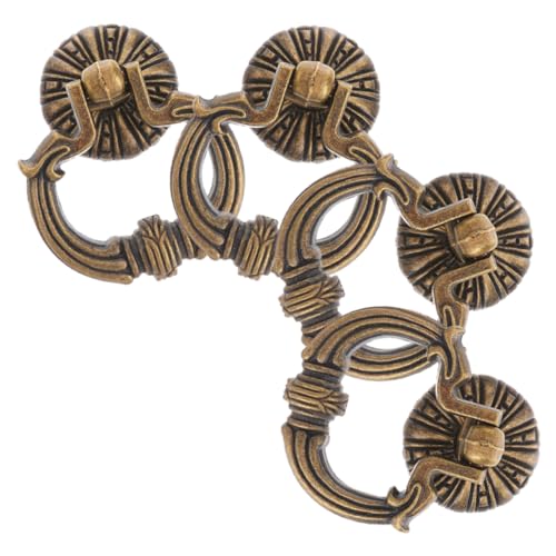 Gatuida 4 Stück Vintage Schrankgriffe Möbelgriffe Retro Schubladengriffe Kommode Kleiner Griffring für Schränke und Möbel Vintage Stil Robust Langlebig von Gatuida
