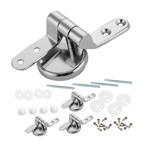 Gatuida 4 Stücke Toilettendeckelscharnier Toilettensitz Badezimmerscharnier Toilette Schließen Scharniere Zinklegierung Silber von Gatuida