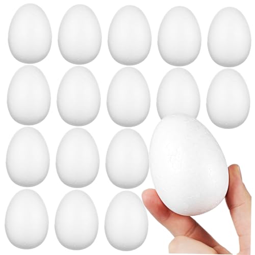 Gatuida 40 Stück Schaumstoff Eier Künstliche Eier Basteln Party Unbemalt Ornament Fake Dekorieren Großpackung Polystyrol Eier Zum Basteln Bemalbar Für DIY Gastgeschenk von Gatuida