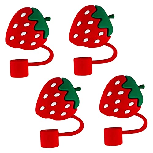 Gatuida 4Stücke Silikon Erdbeer Strohhalmdeckel Wiederverwendbare Strohkappen für Trinkhalme Dekorative Abdeckungen mit Versiegelung Cocktails und Getränke Gatuida 4Stücke Silikon Erdbeer Strohhalmdeckel Wiederverwendbare Strohkappen für Trinkhalme Dekorative Abdeckungen mit Versiegelung Cocktails und Getränke von Gatuida