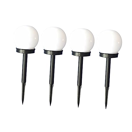 Gatuida 4Stücke Solar Rasenleuchten Kugelförmige Solarlichtstecker für Außenbereich Automatische Ein Funktion Gartenlicht für Rasen und Terrasse Weißes von Gatuida