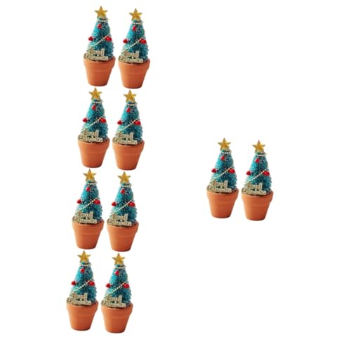 Gatuida 10stücke Mini Weihnachtsbaum Im Topf Deko Für Puppenhäuser Landschaften Und Desktop Dekoration Weihnachtsaccessoires Für Miniatur-enthusiasten von Gatuida