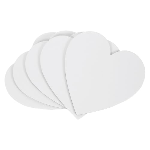 Gatuida 5 Stück Ölgemäldetafel herzförmig süß Herzförmiges Gemälde Art Canvas herzförmige Leinwände Künstler akrylfarbe akryllackfarbe handwerkliche Maltafel Illustrationszeichenbrett Weiß von Gatuida