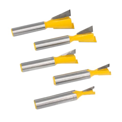 Gatuida 5 Stück Teiliges Dovetail Cutter mit Hartmetallspitzen Präzise Holzfräser für Schwalbenschwanzverbindungen für Truhen Feine Holzarbeiten Langlebig und Leicht zu Bedienen von Gatuida