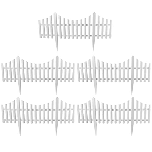 Gatuida 5 weiße PVC-Gartenzaunpaneele, kleine Beeteinfassung, 61 x 34 cm, dekorativer Lattenzaun für den Innen- und Außenbereich von Gatuida
