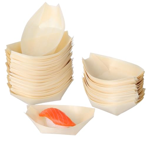 Gatuida 50 Stück Sushi Holzboot Snackschalen Aus Synthetischem Material FüR Fingerfood Sashimi Und Desserts - Ideal FüR Partys Und Zuhause Gatuida 50 Stück Sushi Holzboot Snackschalen Aus Synthetischem Material FüR Fingerfood Sashimi Und Desserts - Ideal FüR Partys Und Zuhause von Gatuida