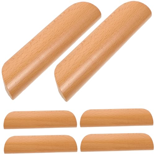 Gatuida 6 Stck Halbrund Möbelgriffe aus Lackiertem Buchenholz Schubladengriffe für Kommode Schrank Küchenschrank Einfache Montage Vintage Stil Passend für Lochabstand von Gatuida