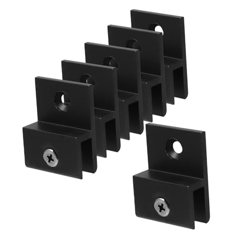 Gatuida 6 Stück Aluminiumlegierung Glashalterung Verstellbare Glasklemme für Spiegel und Langlebige Halterungen mit Kleinem Lochdesign für Sicheren Halt Schwarz von Gatuida