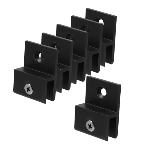 Gatuida 6 Stück Aluminiumlegierung Glasklemmen Wandmontierte Glashalterungen für Spiegel Acrylschilder Stabil und Installieren Schwarz für Glasregale und Stützen von Gatuida