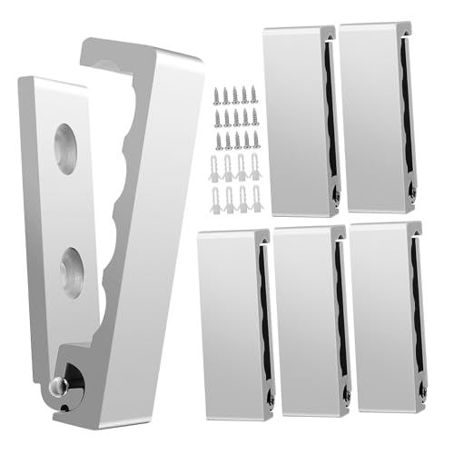 Gatuida 6 Stück Faltbare Wandhaken aus Aluminiumlegierung Schwere Wandmontage Garderobenhaken mit Schraubbefestigung Platzsparend Klappbar für Mäntel Taschen Handtücher Vielseitig für von Gatuida